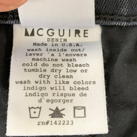 McGuire Black/Dark Grey Skinny Jeans with Frayed Hem - Picture 7 of 7